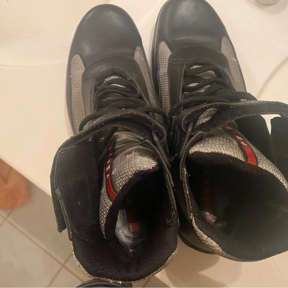 Prada high top sneakers/Boots.Black and Grey Size 11 - Picture 12 of 16